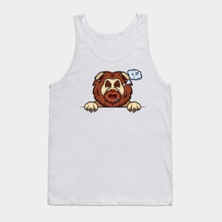 Lion Cartoon With Sleep Face Expression Tank Top